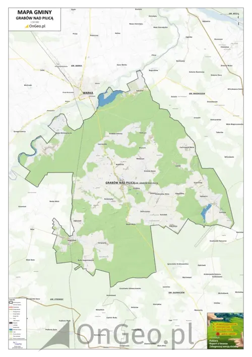 Mapa gminy Grabów nad Pilicą